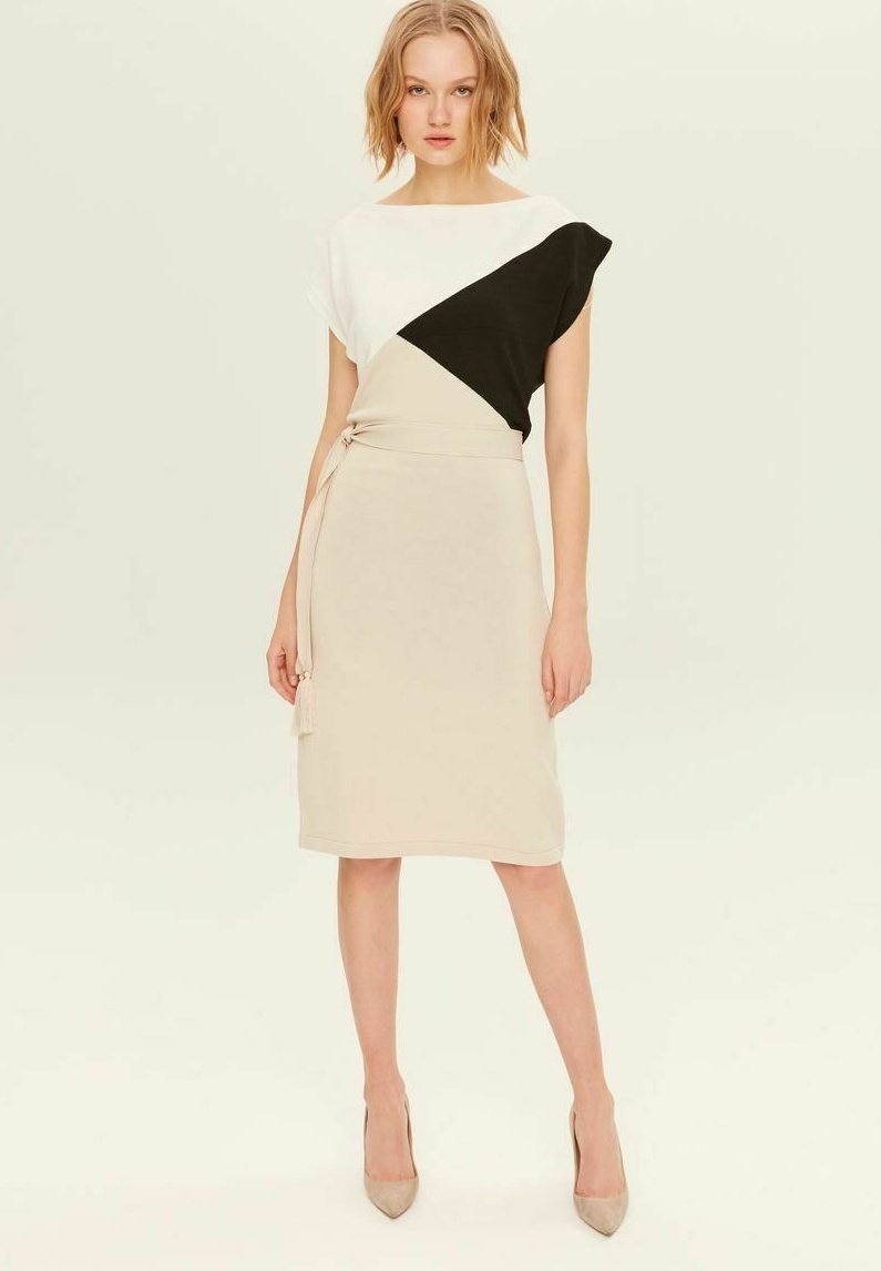 Damen Freizeitkleider | Join us Etuikleid beige/black/beige - FO13694 Damen Freizeitkleider | Join us Etuikleid beige/black/beige - FO13694