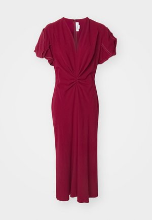 Victoria Beckham GATHERED NECK MIDI DRESS - Kokteilinė suknelė / vakarėlių suknelė - oxblood
