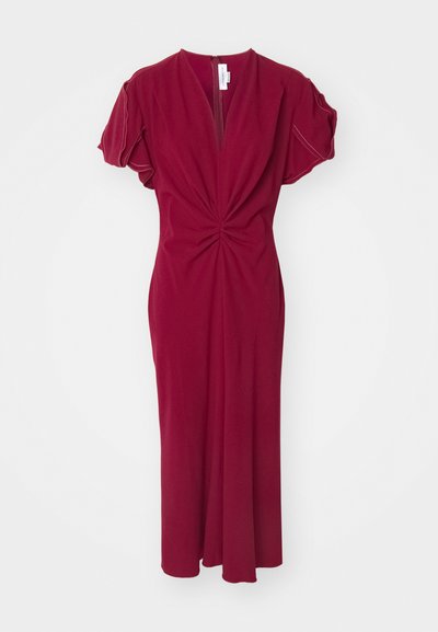 Victoria Beckham GATHERED NECK MIDI DRESS - Kokteiļkleita/ballīšu kleita - oxblood
