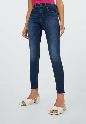 MIT TIEFEM BUND - Jeans Skinny Fit - dark blue denim