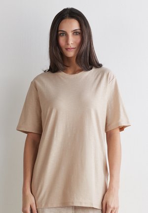 Falconeri, SHORT-SLEEVED ROUND-NECK - T-shirts basic - natürlich beige corda