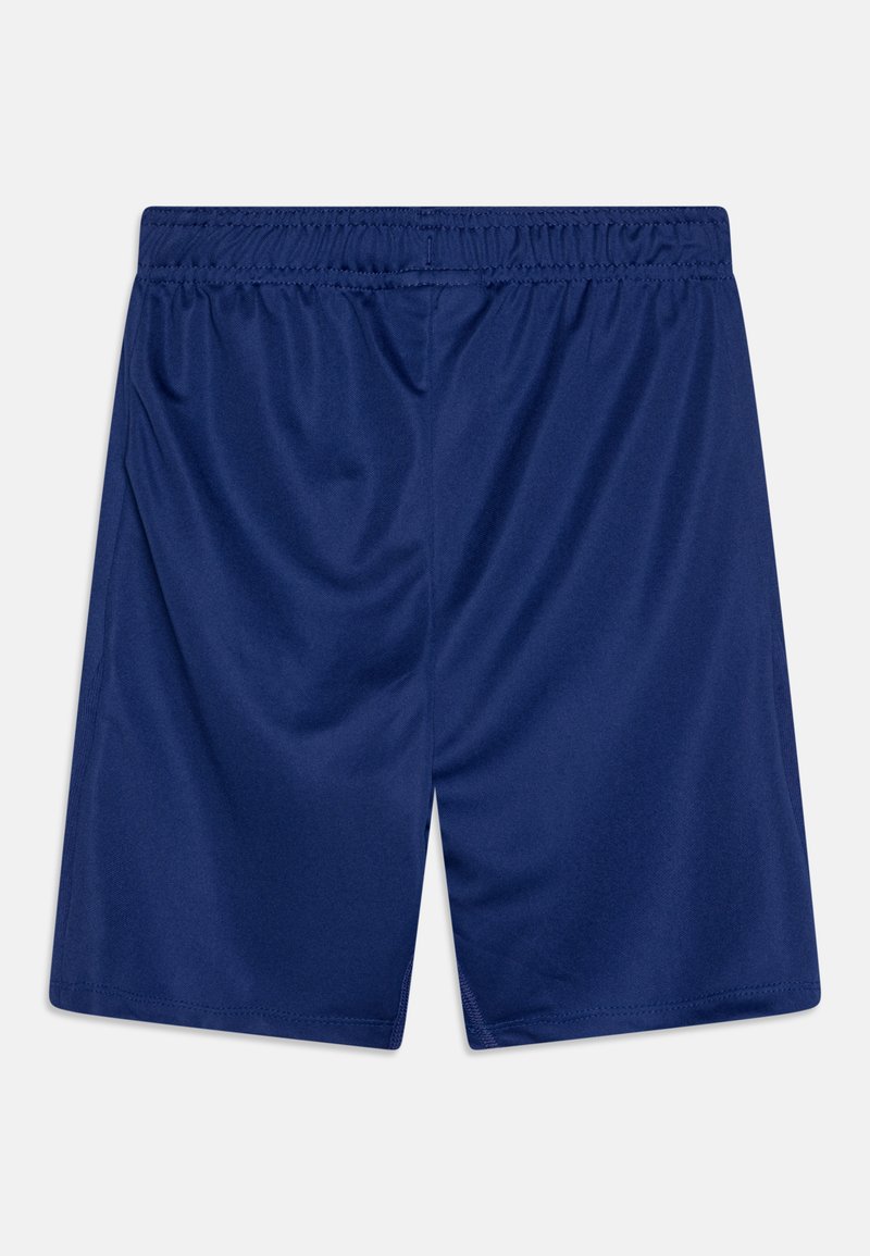 Bermudas deportivas de color azul marino, hechas de un tejido ligero y suave. Cuentan con una cintura elástica y detalles de costura mínimos.
