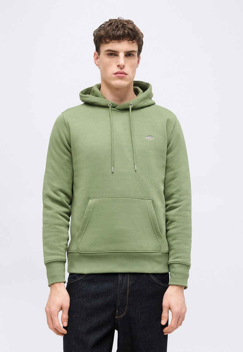GANT Mikina s kapucí - dry herb green