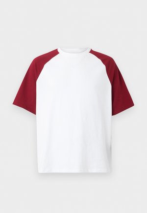 YOURTURN, BASEBALL RAGLAN REGULAR FIR - Osnovna majica kratkih rukava - white/dark red
