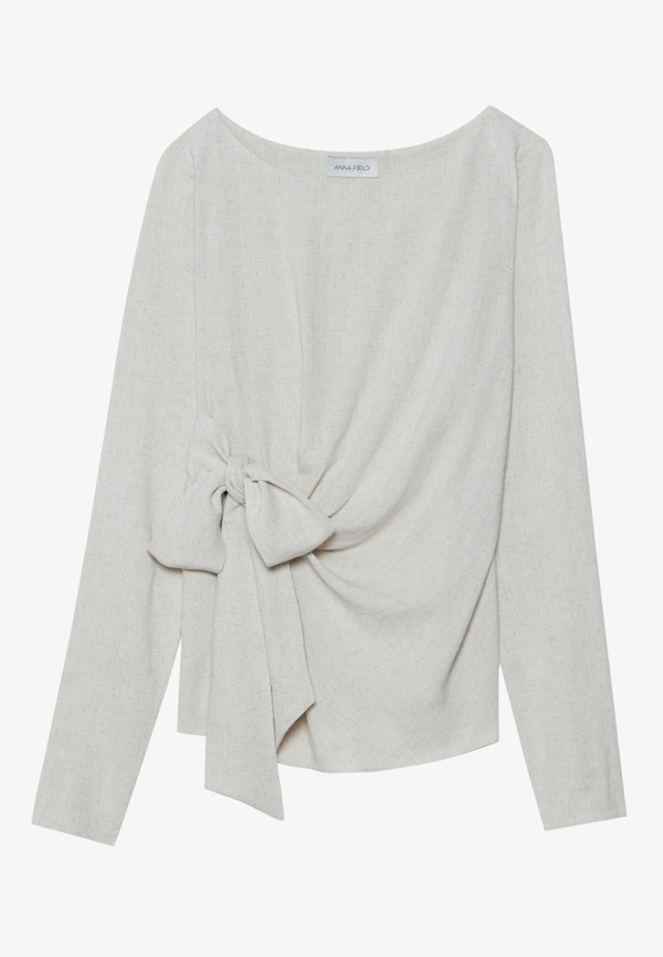 LINEN MIX BLEND BLOUSE - Blouse - beige4