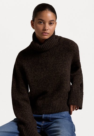 Polo Ralph Lauren WOOL CASHMERE ROLL NECK JUMPER - Jumper - dark brown