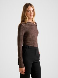 Forever New ROMA GLITTER - Bluză cu mânecă lungă - dark bronze