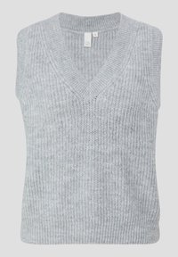QS MIT V-NECK - Strickpullover - grau meliert