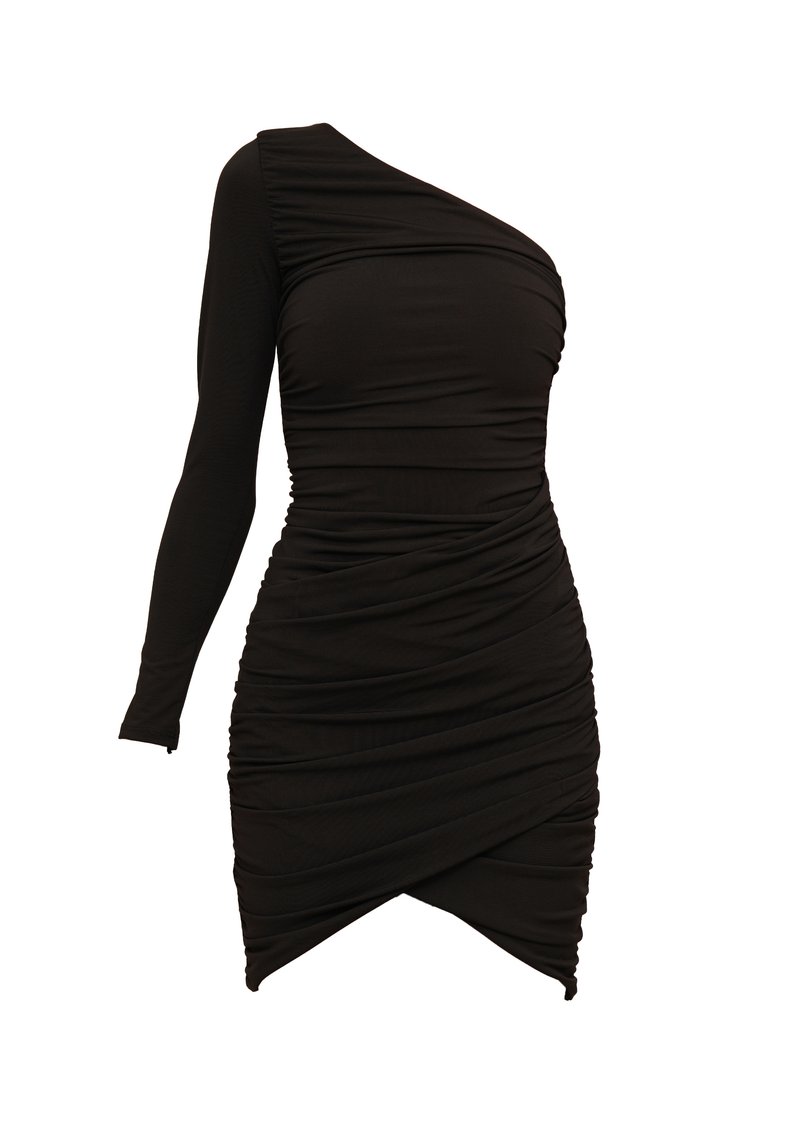 WAL G. EVIE ASYMMETRIC MINI - Jersey dress - black - Zalando