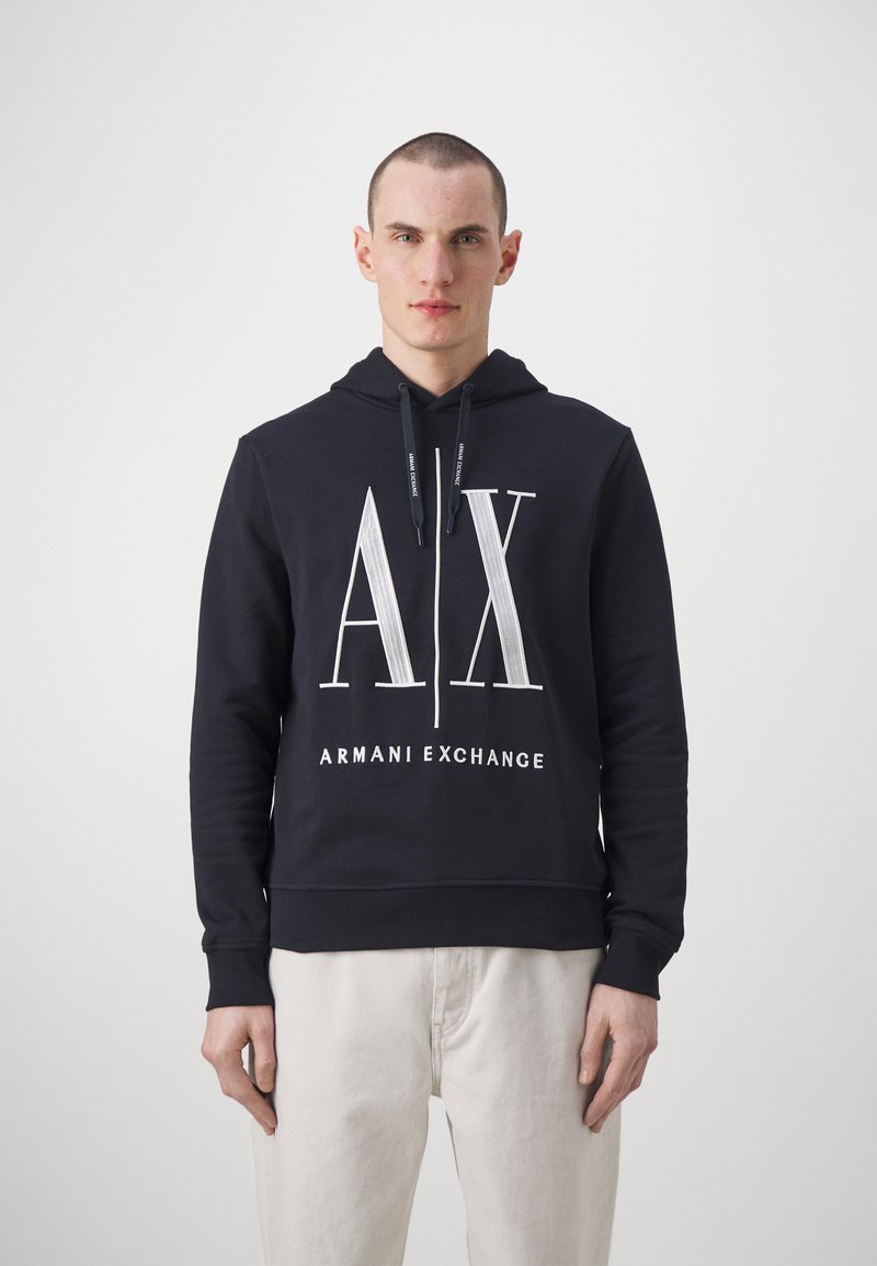 Armani Exchange - FELPA - Džemperis ar kapuci - navy, Palielināt