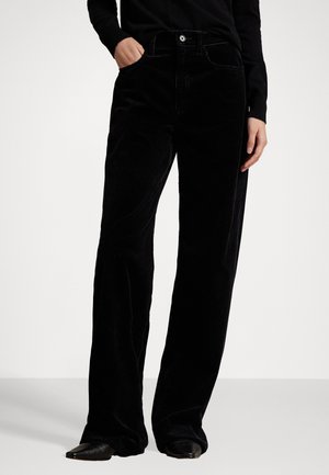 COTTON CORDUROY WIDE-LEG PANT - Stoffhose - black