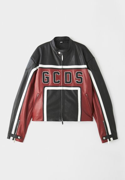 GCDS RACING JACKET - Nahkjakk - black/dark red