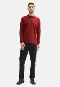 TOM TAILOR BASIC WITH CONTRAST - Polokošeľa - burgundy dark red