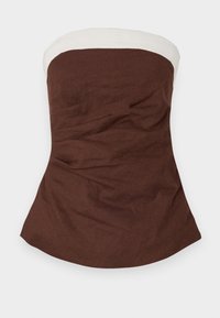 Linen-Blend Tube Top - Viršus - chicory coffee/jet stream