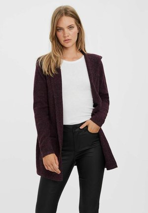 VMDOFFY OPEN HOOD CARDIGAN  - Cardigan - winetasting