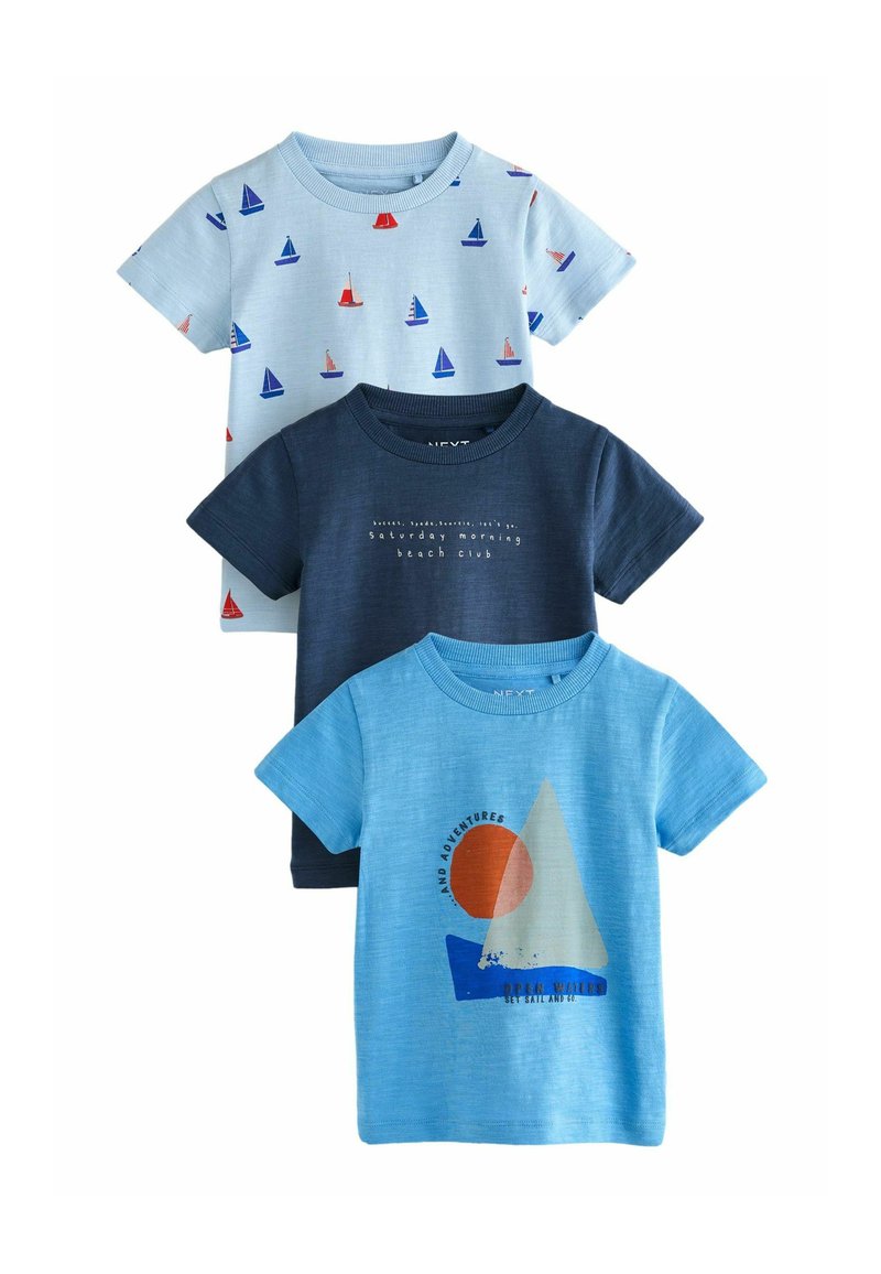 Next - REGULAR FIT - SHORT SLEEVE - 3 PACK - T-Shirt print - blue boats, Vergrößern