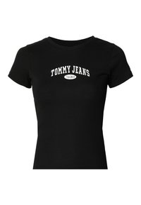 SLIM VARSITY TEE - T-shirt con stampa - black