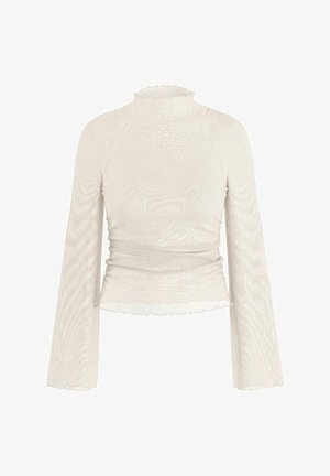 HYPEDROP, LONG SLEEVED TOP HDBRIT GATHERED MESH - T-shirt à manches longues - gardenia