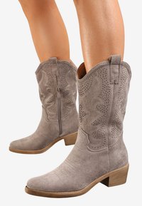 Super Mode Bottines de cowboy / motard - gris