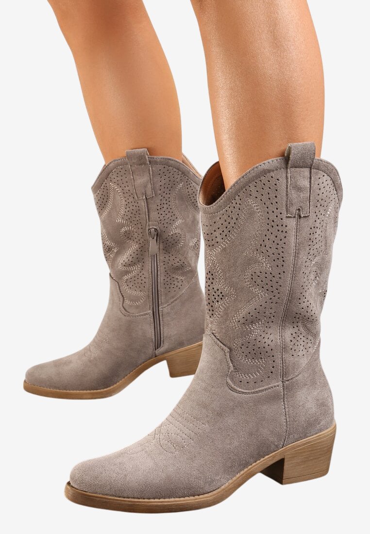 Super Mode Bottines de cowboy / motard - gris