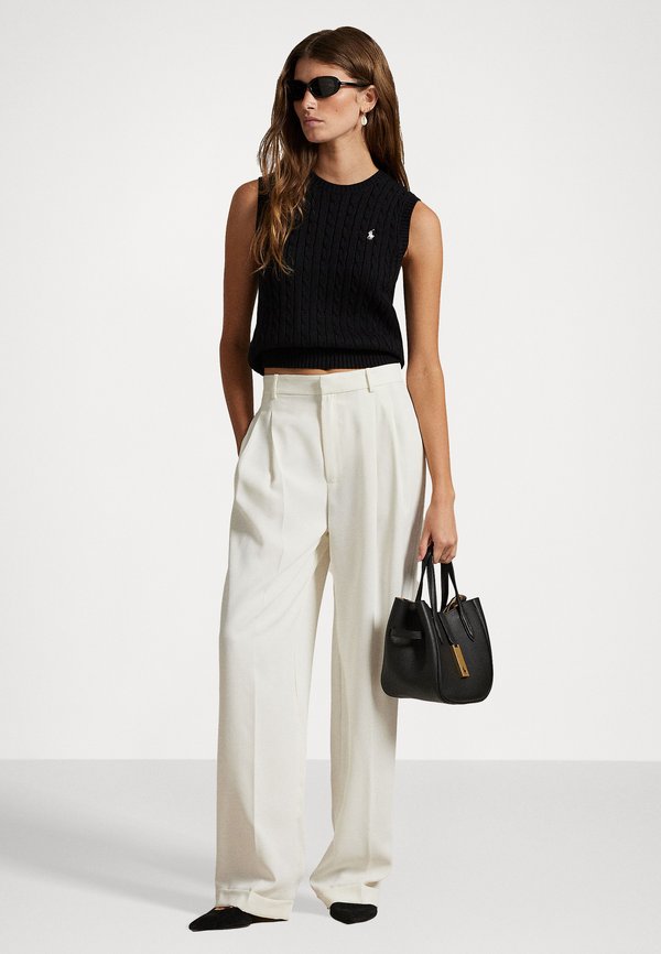 CABLE KNIT COTTON SWEATER VEST - Top4