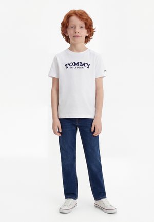 Tommy Hilfiger TEXTURED LOGO T-SHIRT - Potiskana majica - white