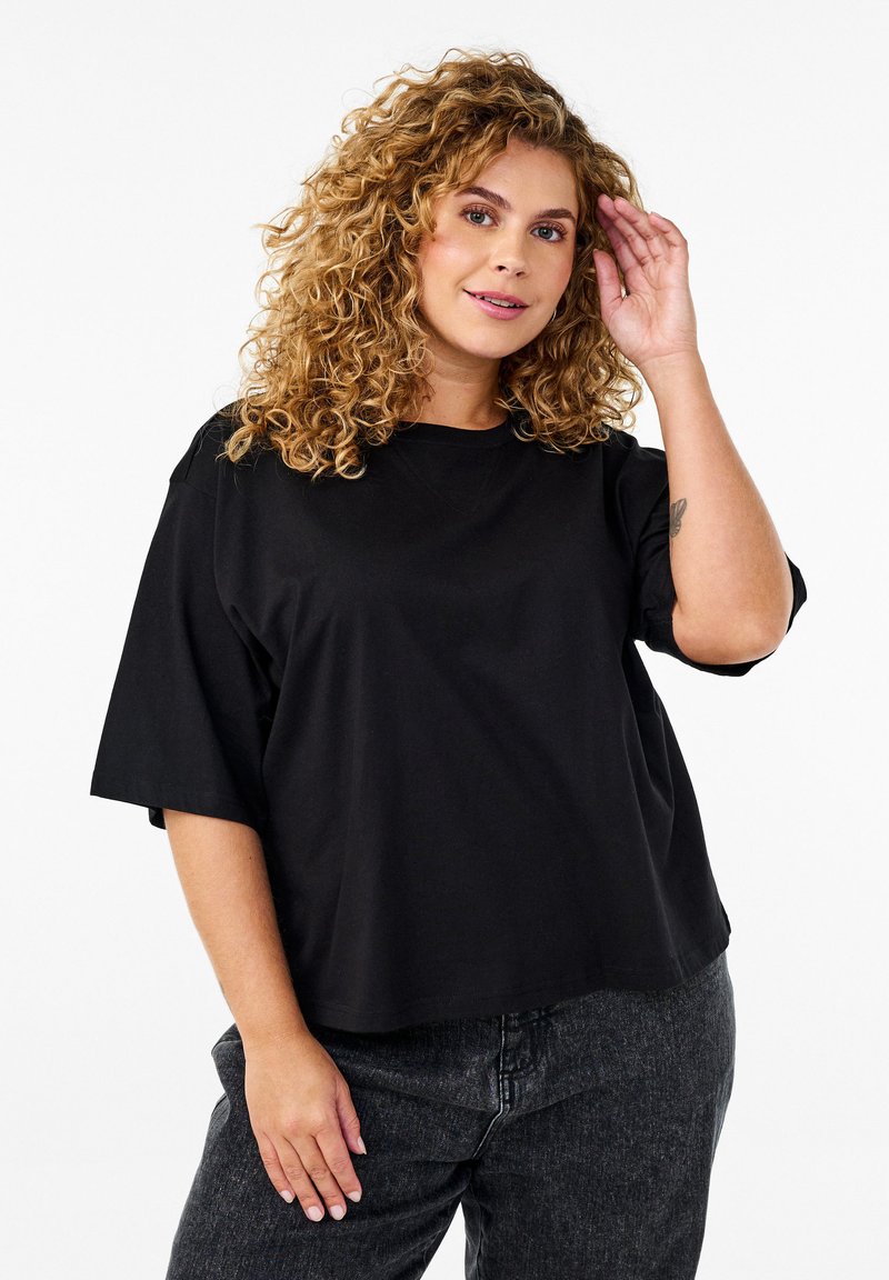 Zizzi BOXY - T-shirts basic - black