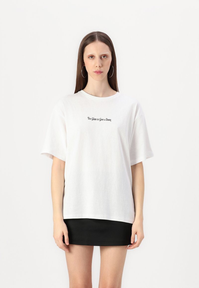 JJXX JXMILLOW LOOSE TEE - Marškinėliai su spaudiniu - bright white