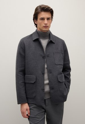 REGULAR FIT BUTTONS - Winterjas - grey marl