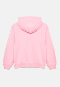 Ροζ φούτερ με κουκούλα, τσέπη καγκουρό, ριμπ μανσέτες και τελείωμα. Μαλακή υφή με επενδυμένη κουκούλα και απλό, καθαρό σχέδιο.