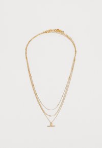 DAINTY T-BAR ROW NECKLACE - Κολιέ - pale gold-coloured