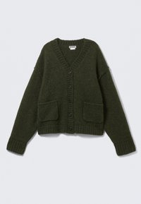 RELAXED V-NECK - Vesta na kopčanje - dark green