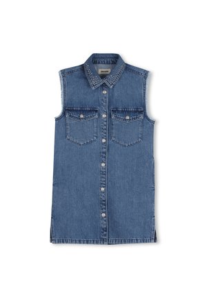 SLEEVELESS - Denim dress - double stone+brossage