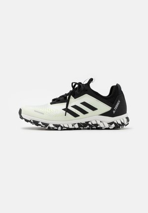 TERREX AGRAVIC FLOW RUNNING - Trail running shoes - footwear white/core black/solar yellow