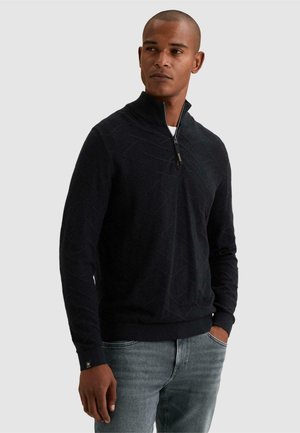 Vanguard, PULLOVER WITH HALF-ZIP AND ALLOVER TEXTURE - - Jumper - sky captain