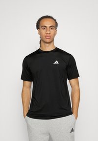 adidas Performance - TRAIN ESSENTIALS STRETCH - Sports T-shirt - black/white Thumbnail Image 1