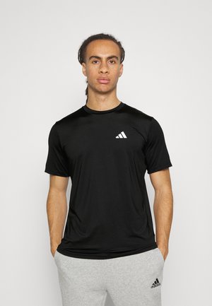 TRAIN ESSENTIALS STRETCH - T-shirt till träning - black/white