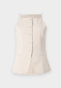 High-Neck Suiting Vest - Blouse - chateau grey