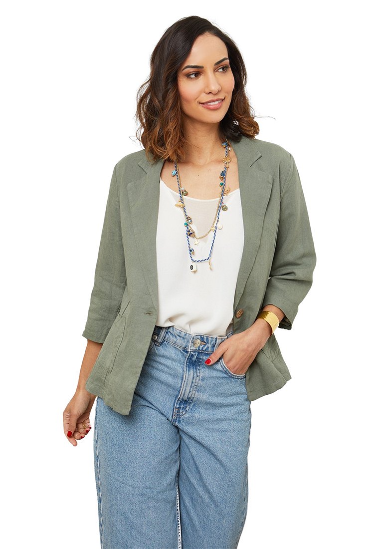 Le Monde du Lin Blazer kaki Le Monde du Lin Blazer kaki