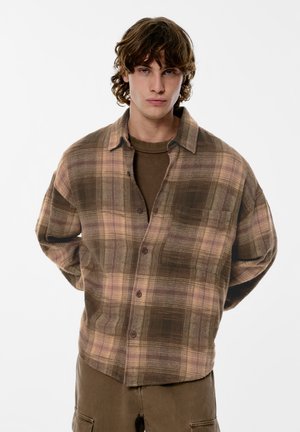 LONG SLEEVE CHECK - Skjorta - dark brown