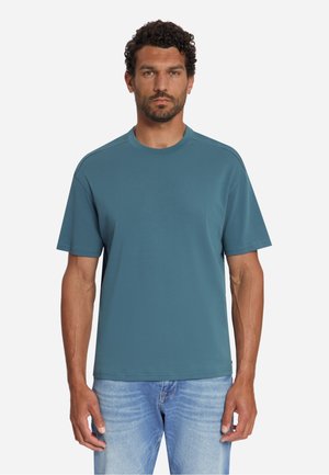 NO EXCESS, INTERLOCK T-SHIRT - Basic T-shirt - shadow blue