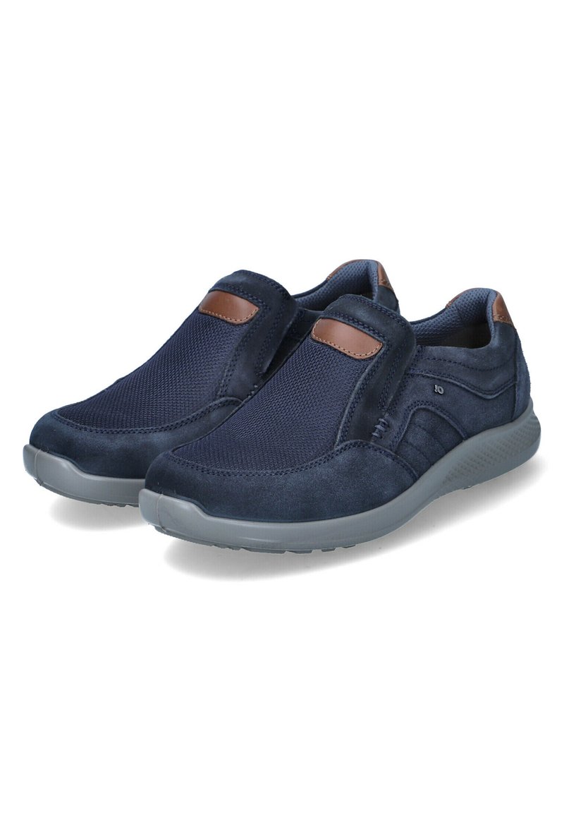 Jomos Slipper met meervoudige klittenbandsluiting in jeansblauw