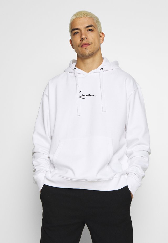 SIGNATURE HOODIE - Kapuzenpullover - white/black