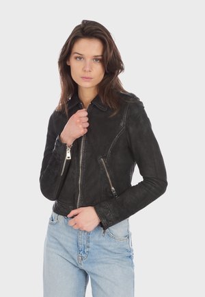 JADE - Leather jacket - black