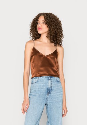 VITONE V NECK - Top - chocolate fondant