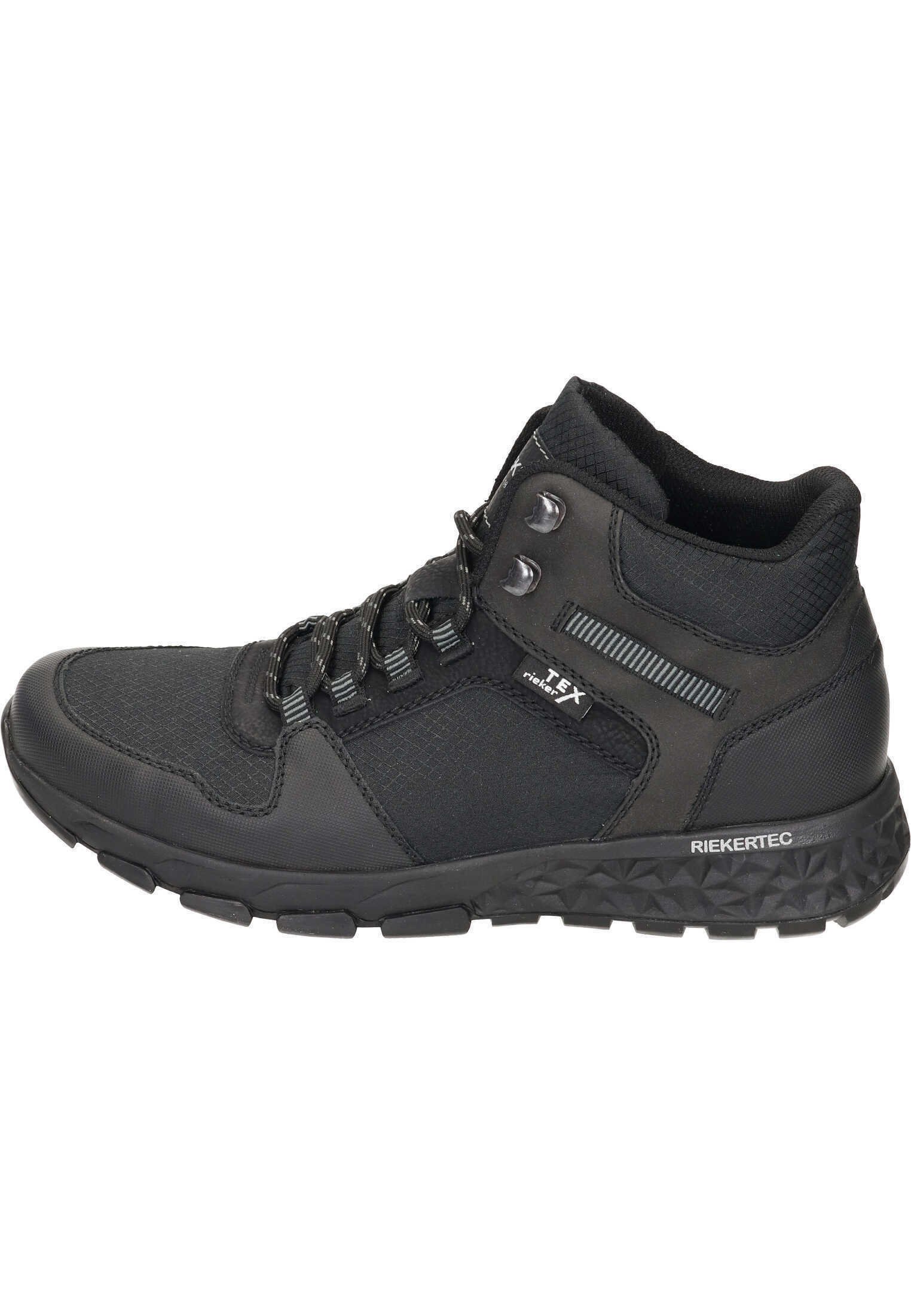 Rieker Schnürstiefelette In Schwarz – Mit Warmfutter & Wasserabweisender Membrane, Bequem & Stylisch
