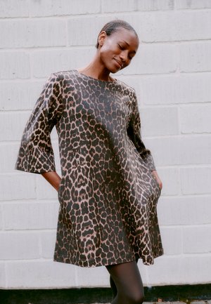 KENNA - Denim dress - denim leopard mix