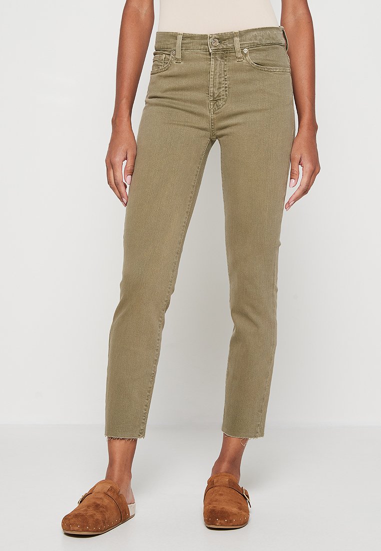 7 For All Mankind Slim fit jeans olijfgroen 7 For All Mankind Slim fit jeans olijfgroen