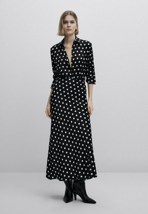STUDIO POLKA DOT PRINT - Maxi skirt - black