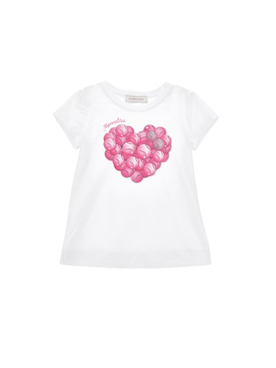 Monnalisa REGULAR TENNIS - Camiseta estampada - bianco/ciliegia